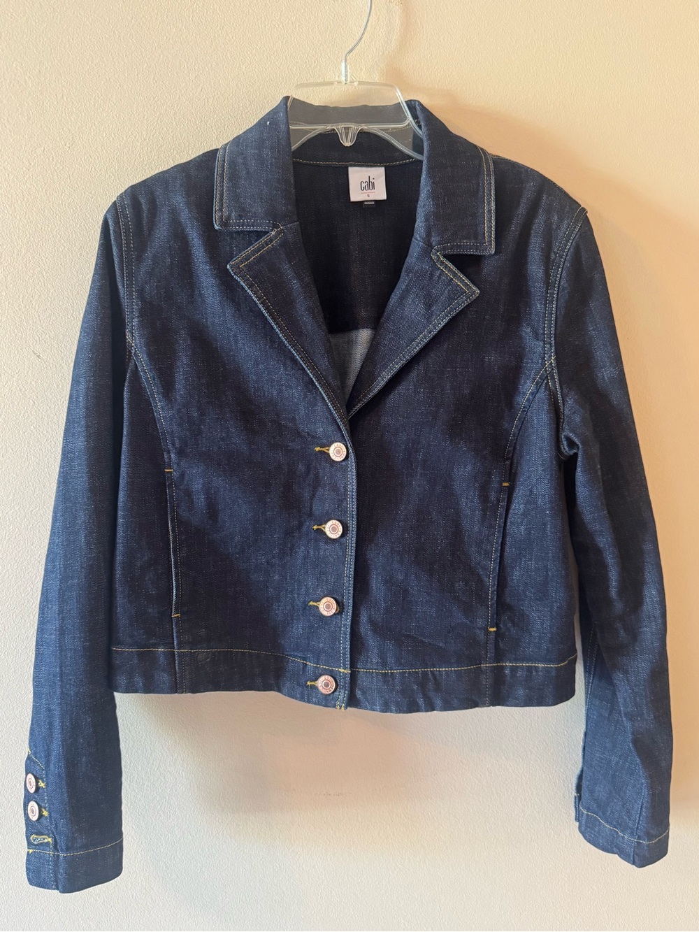 CAbi Indigo Denim Blazer Jacket - Women's Tailored Button-Front